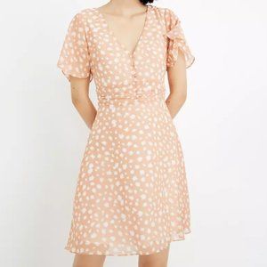 Madewell Ruched-Waist Mini Dress in Star Shower Size 14